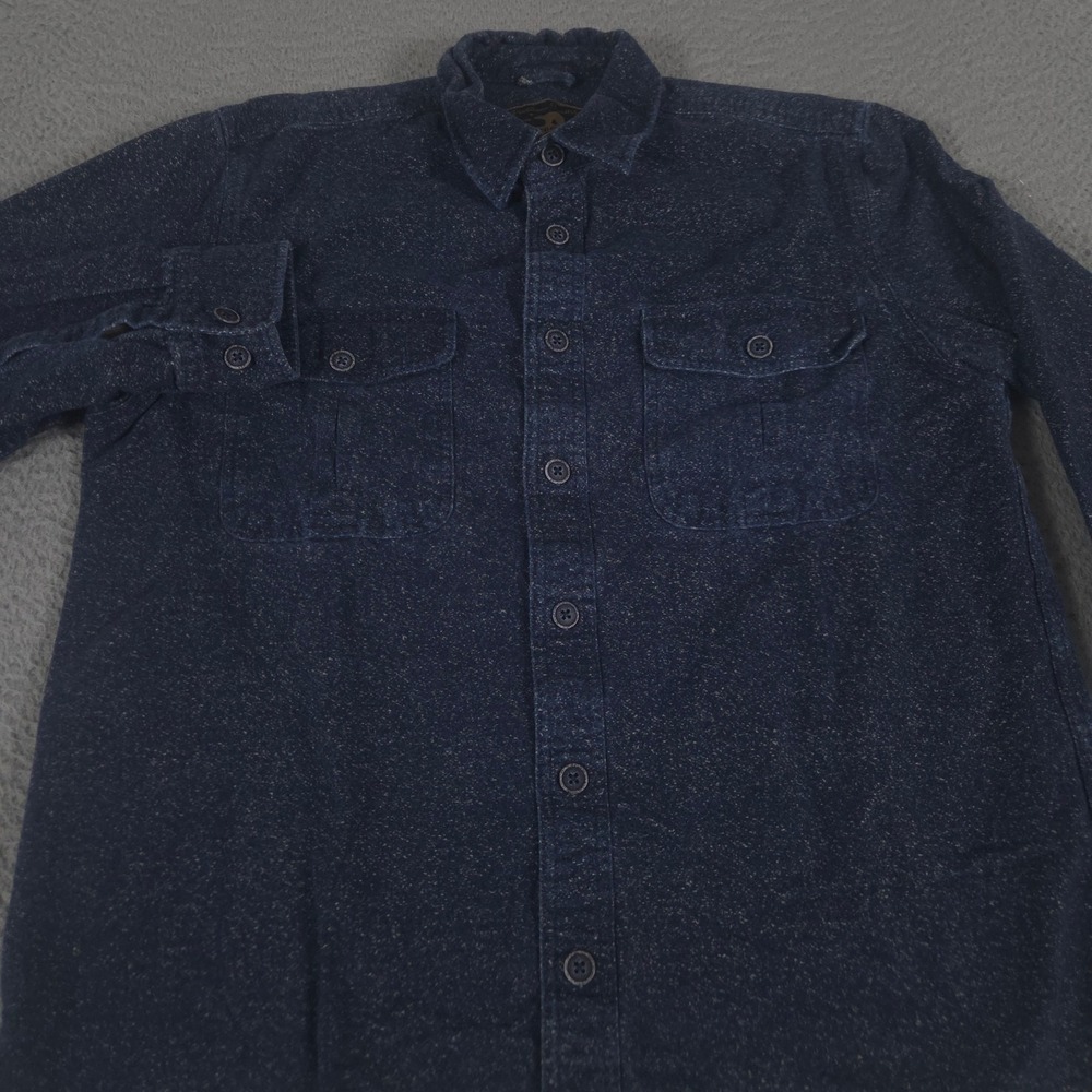 Freedom Foundry Shirt Mens M Navy Speckled Lined Cotton Heavy Flannel Shacket